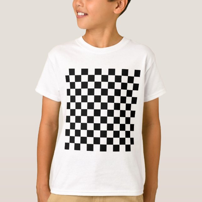 Chequered Flag Racing Design Chess Checkers Board T-Shirt (Front)