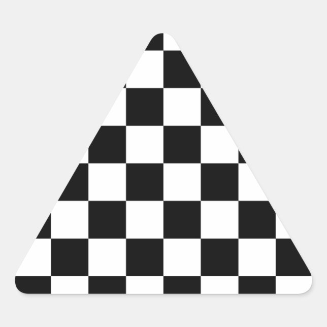 Chequered Flag Racing Design Chess Checkers Board Triangle Sticker (Front)