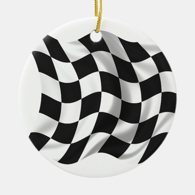 Chequered Flag - Racing Flag Ceramic Ornament (Front)