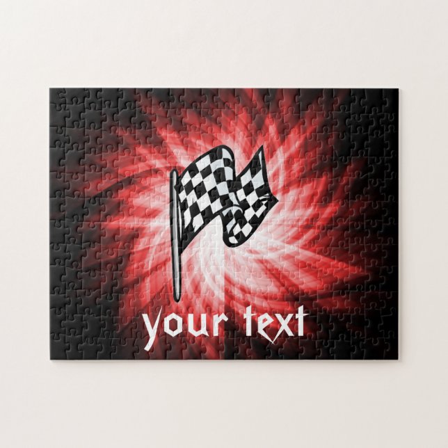 Chequered Flag; red Jigsaw Puzzle (Horizontal)
