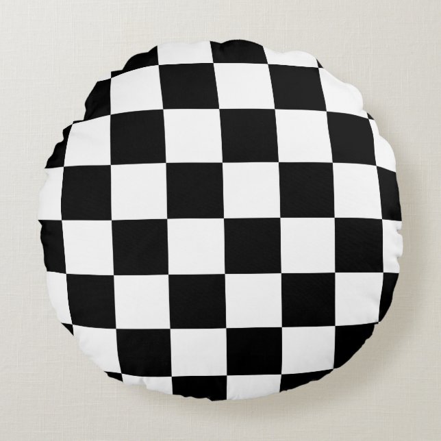 Chequered Flag Round Cushion (Front)