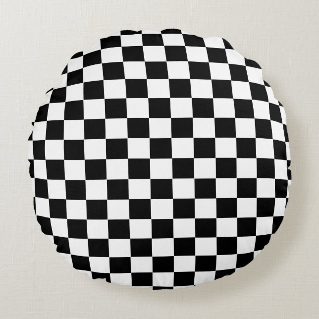 Chequered Flag Round Cushion (Front)