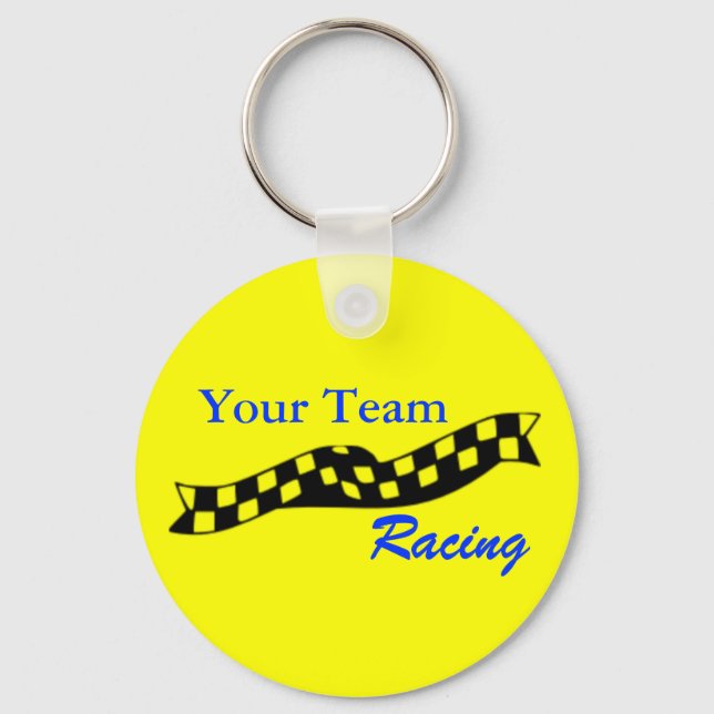 Chequered Flag Swoop Race Team Keychain (Front)