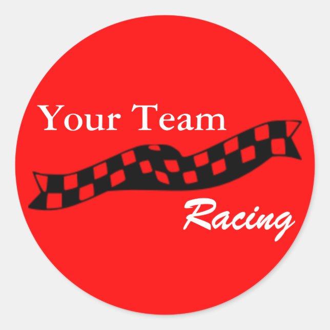 Chequered Flag Swoop Race Team Sticker (Front)