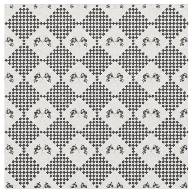 Chequered Flags Design Fabric (Close Up)