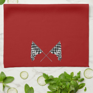 Chequered Flags Tea Towel
