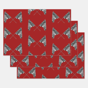 Chequered Flags Wrapping Paper Sheet
