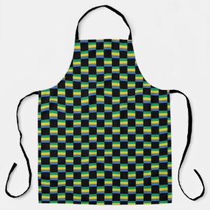 Chequered Gabon Flag Pattern Apron