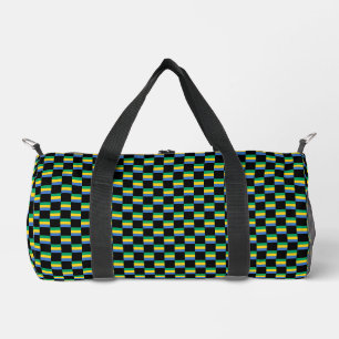 Chequered Gabon Flag Pattern Duffle Bag