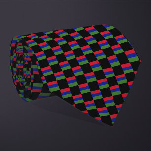 Chequered Gambia Flag Pattern Tie