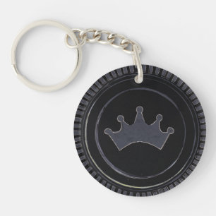 Chequered Game Piece Key Ring