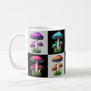 Chequered Geometric Mushroom Coffee Mug