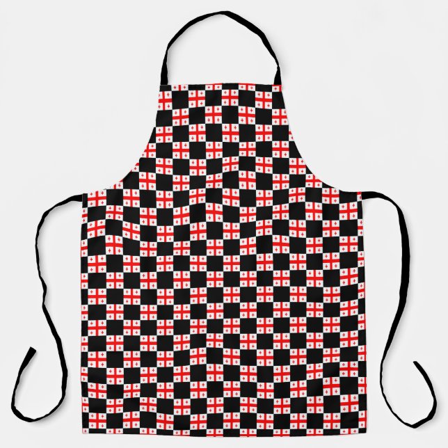 Chequered Georgia Flag Pattern  Apron (Front)