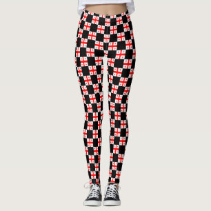 Chequered Georgia Flag Pattern Leggings