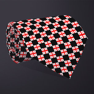 Chequered Georgia Flag Pattern Tie