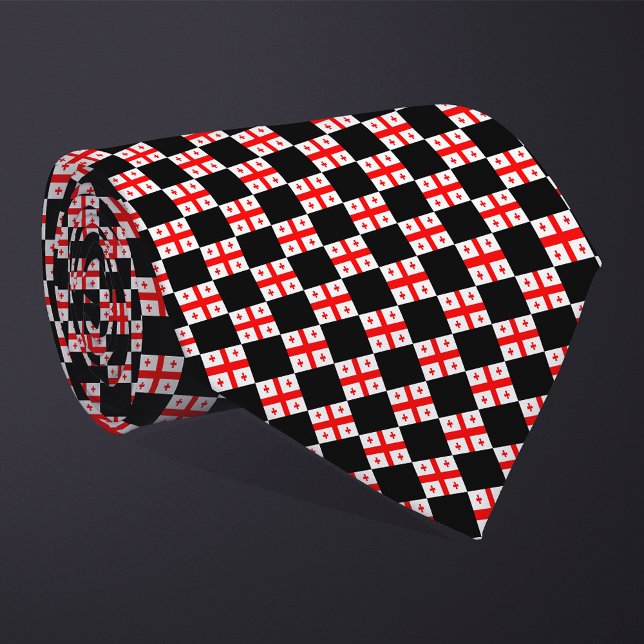 Chequered Georgia Flag Pattern  Tie (Creator Uploaded)