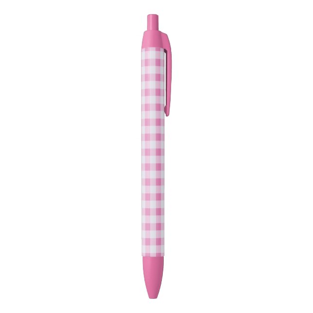 Chequered Gingham Pattern - Pink White Black Ink Pen (Bottom (Vertical))