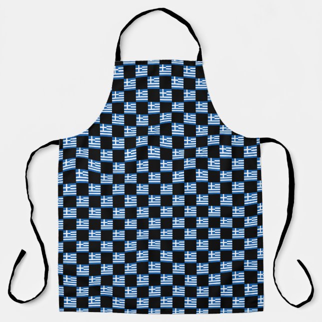 Chequered Greece Flag Pattern  Apron (Front)