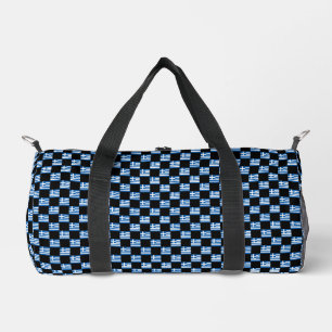 Chequered Greece Flag Pattern Duffle Bag