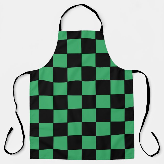 Chequered Green and Black Apron (Front)