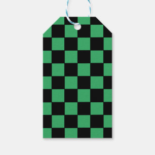 Chequered Green and Black Gift Tags