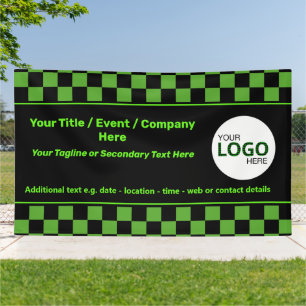 Chequered Green & Black IT or Cyber Event DIY Logo Banner