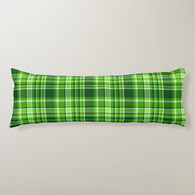 Chequered Green Colour Pattern Body Cushion (Front)