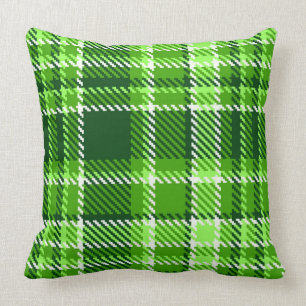 Chequered Green Colour Pattern Cushion