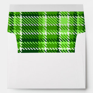 Chequered Green Colour Pattern Envelope