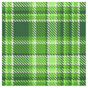 Chequered Green Colour Pattern Fabric