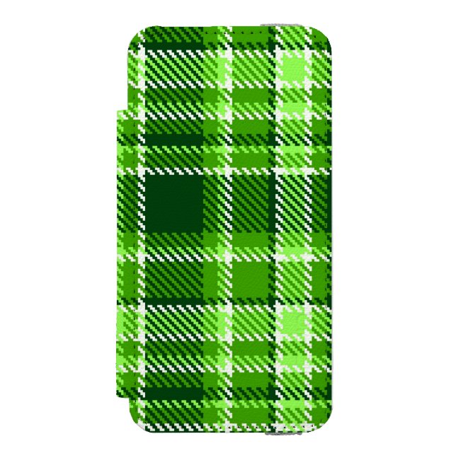 Chequered Green Colour Pattern Incipio iPhone Wallet Case (Folio Front)
