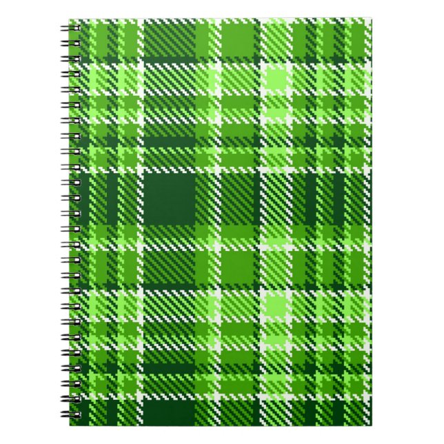 Chequered Green Colour Pattern Notebook (Front)