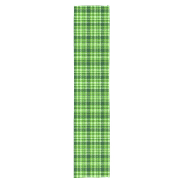 Chequered Green Colour Pattern Short Table Runner (Front)