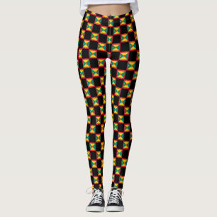 Chequered Grenada Flag Pattern  Leggings
