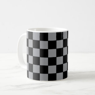 Chequered Grey and Black  Coffee Mug