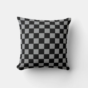 Chequered Grey and Black  Cushion