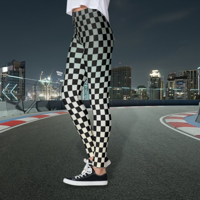 Chequered Grey and White Sunset Leggings (Creator Uploaded)