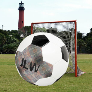 Chequered Grey Brick Soccer Ball