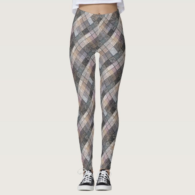 Chequered grey . leggings (Front)