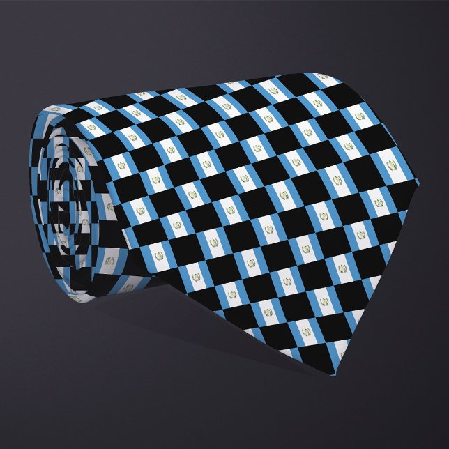 Chequered Guatemala Flag Pattern  Tie (Creator Uploaded)