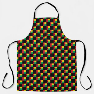 Chequered Guinea-Bissau Flag Pattern  Apron