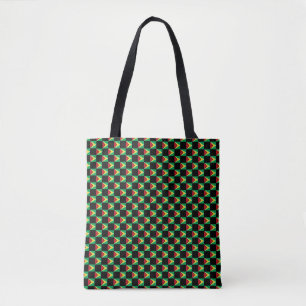Chequered Guyana Flag Pattern  Tote Bag