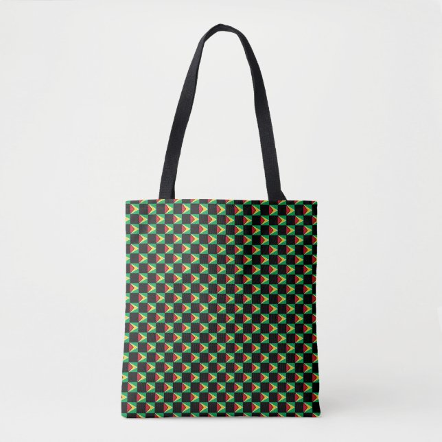 Chequered Guyana Flag Pattern  Tote Bag (Front)