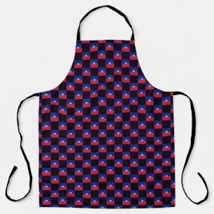 Chequered Haiti Flag Pattern  Apron
