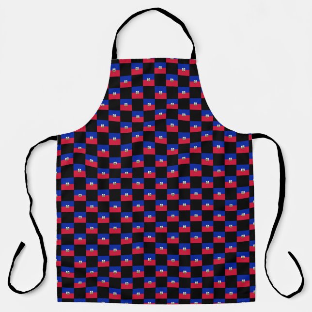 Chequered Haiti Flag Pattern  Apron (Front)