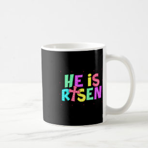 Chequered He Is Risen Jesus Christian Easter Kids Coffee Mug