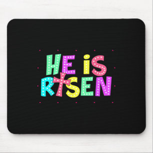 Chequered He Is Risen Jesus Christian Easter Kids Mouse Pad