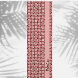 Chequered Heart Pattern Monogram Yoga Mat