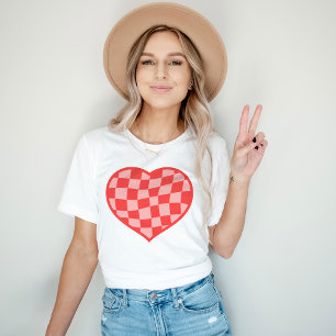Chequered Heart Valentine's Day Vintage T-Shirt