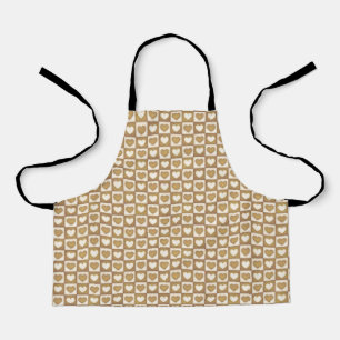 Chequered Hearts in Blonde Cream Apron